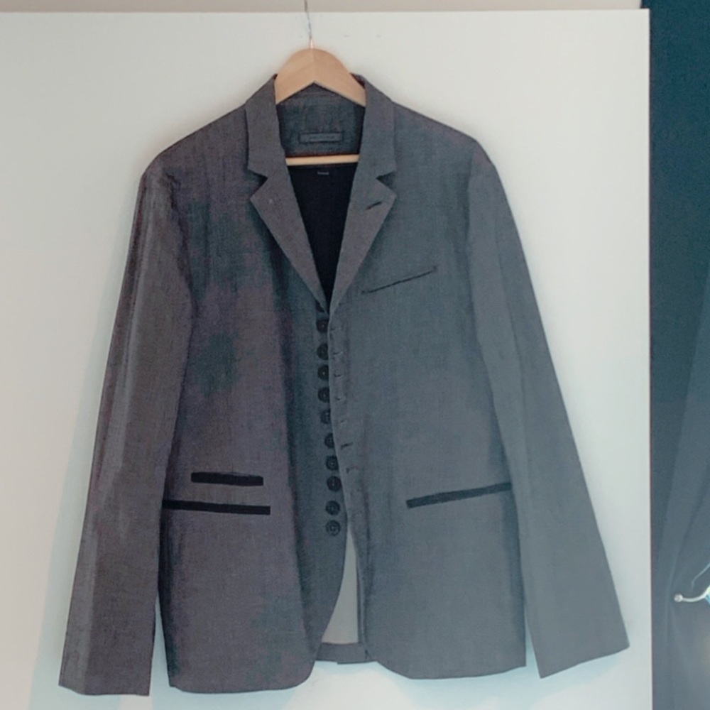 Men’s Grey John Varvatos Military Style Blazer - Picture 3 of 5